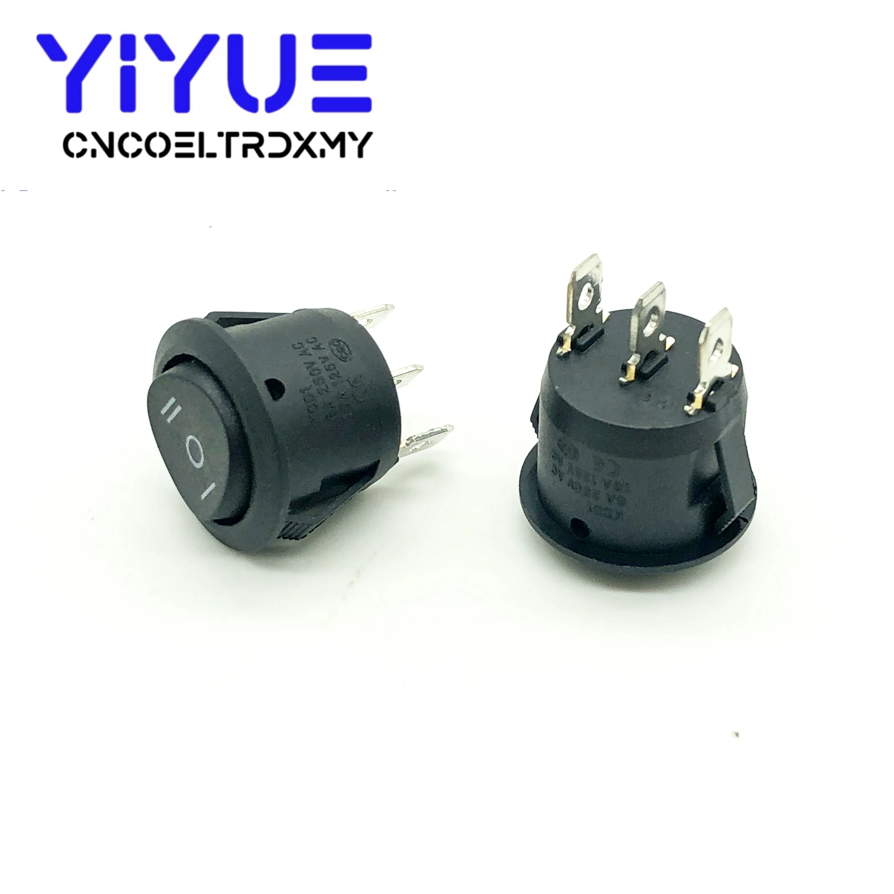 5pcs 23mm Diameter Small Round Boat Rocker Switches Black Mini Round 3 Pin ON-OFF-ON Rocker Switch