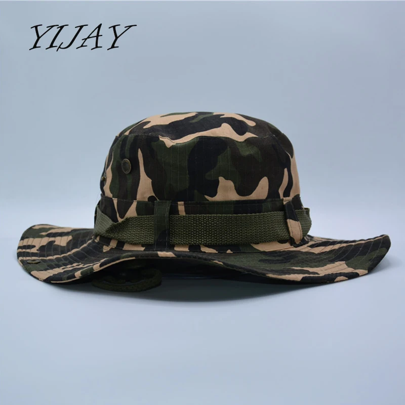 Outdoor sports men & women's fishing hat camouflage bucket hat fisherman camo ripstop jungle bush hats boonie wide brim sun caps