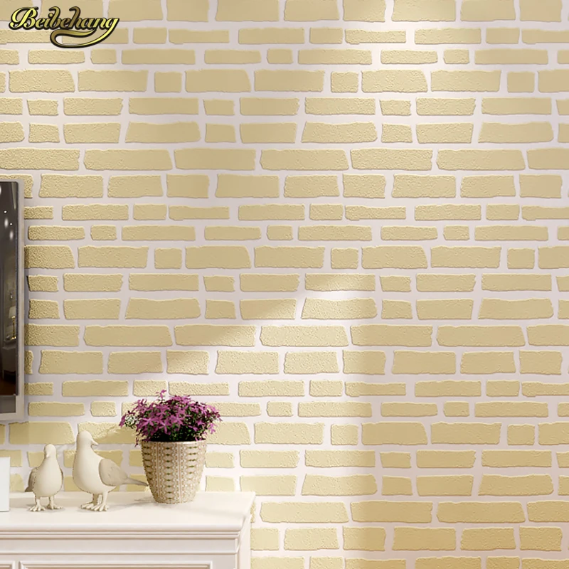 Beibehang-papel tapiz de imitación de ladrillo para sala de estar, Fondo de pared para dormitorio, Simple, moderno, 3D, relieve 3D, no tejido