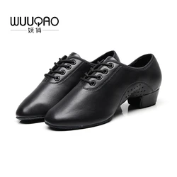 WUUQAO-zapatos de baile latino para adultos y niños, calzado de Jazz para hombres y mujeres, práctica de baile, tela Oxford y piel de vaca, 2021