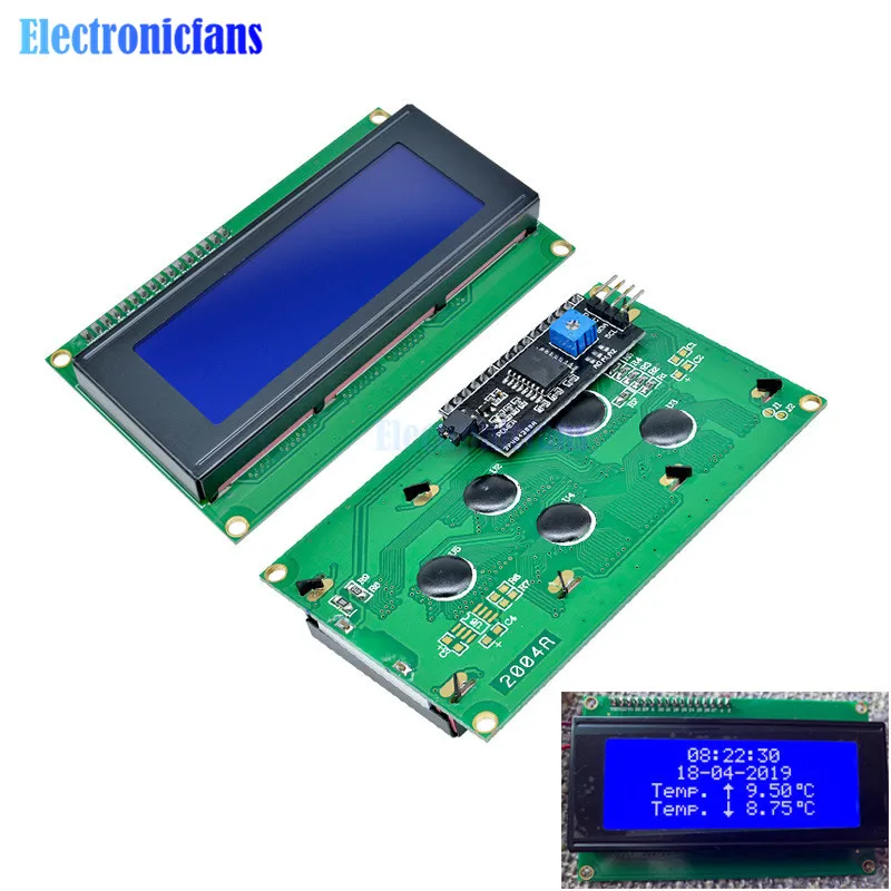 

Blue Display IIC I2C TWI SPI Serial Interface 2004 20X4 Character HD44780 Controller Blue Screen Backlight For Arduino LCD