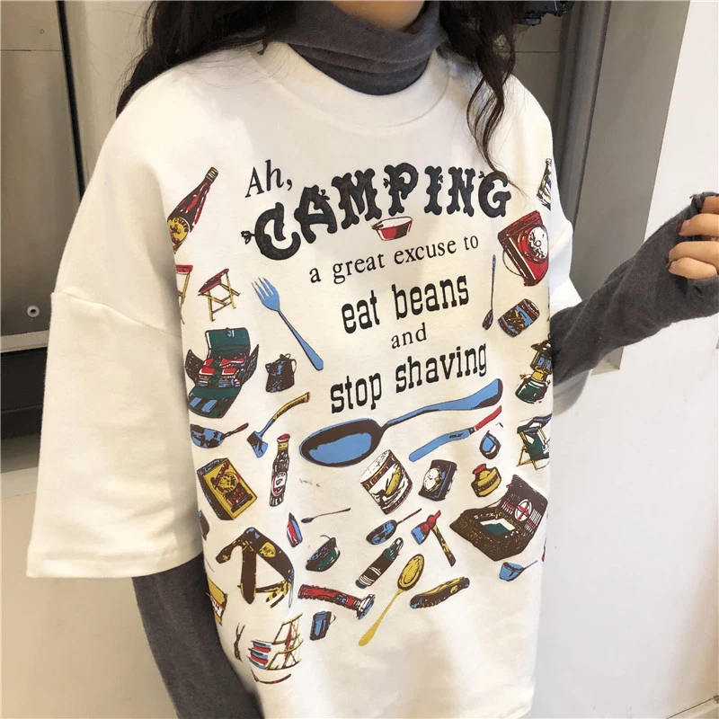 Loose Printed Tops Pullover Hoodies Women New Fashion Hip Hop Streetwear Sweatshirt Femmes Casual Loose Harajuku Cool Tops