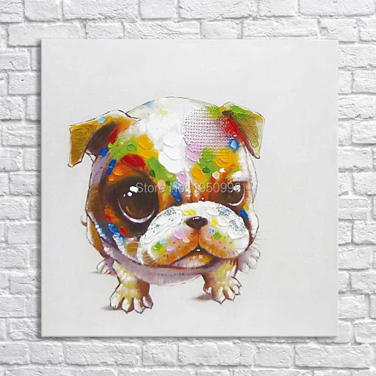 

Dog Oil painting On Canvas Wall Pictures Paintings For Living Room Wall Art Dog Pet Pictures Modern Abstract Handpainted