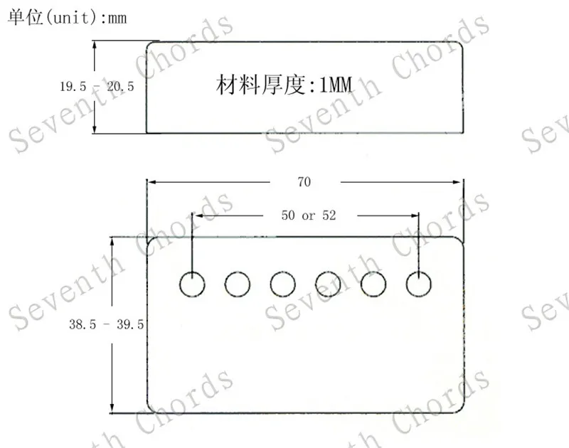Ein Set mit 2 Stück Messing-Humbucker-Abdeckungen mit 6 Löchern und 6 Saiten für E-Gitarren-Zubehör, in drei Farben. – Detail 22