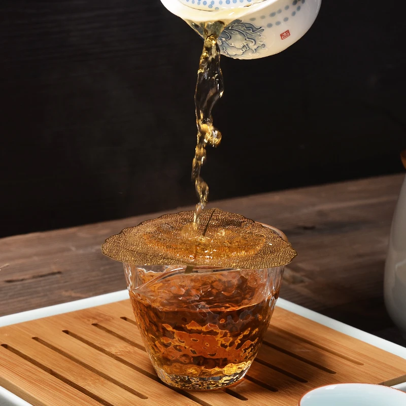 PINNY Bodhi Leaf Tea Filter Copper Leaves Tea Strainers Chinese Kung Fu Tea Accessories Can Effectively Filtrate Tea-leaf