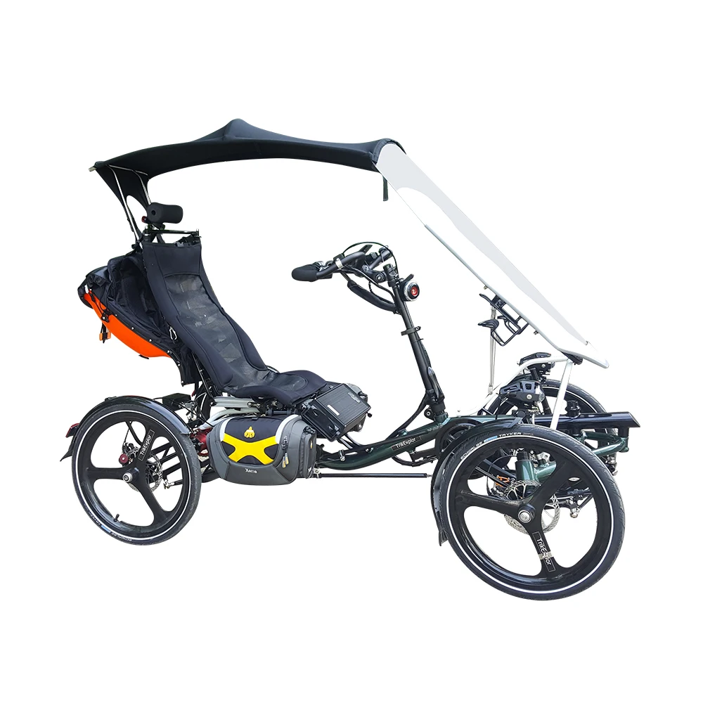 City Commuting High Seat 500watt Mid Drive Motor Aluminum Alloy Frame Recumbent Quad