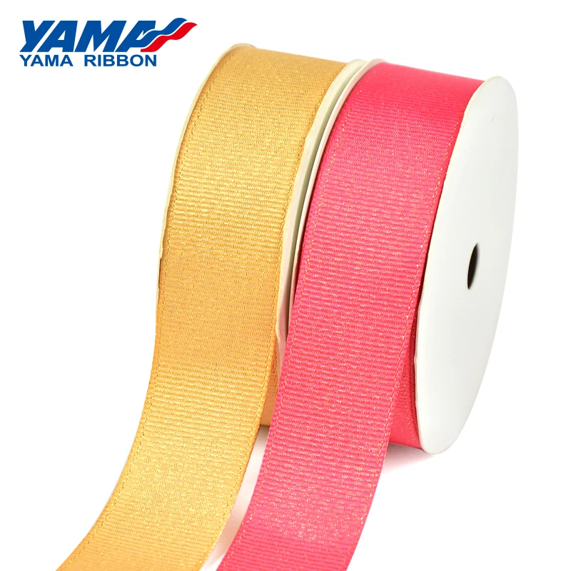 YAMA-Grosgrain Ribbon for Party, Wedding Decoration, Handmade Rose Flowers, Gold, Purple, 6, 9, 16, 22, 25, 38mm, 100Yards/Roll