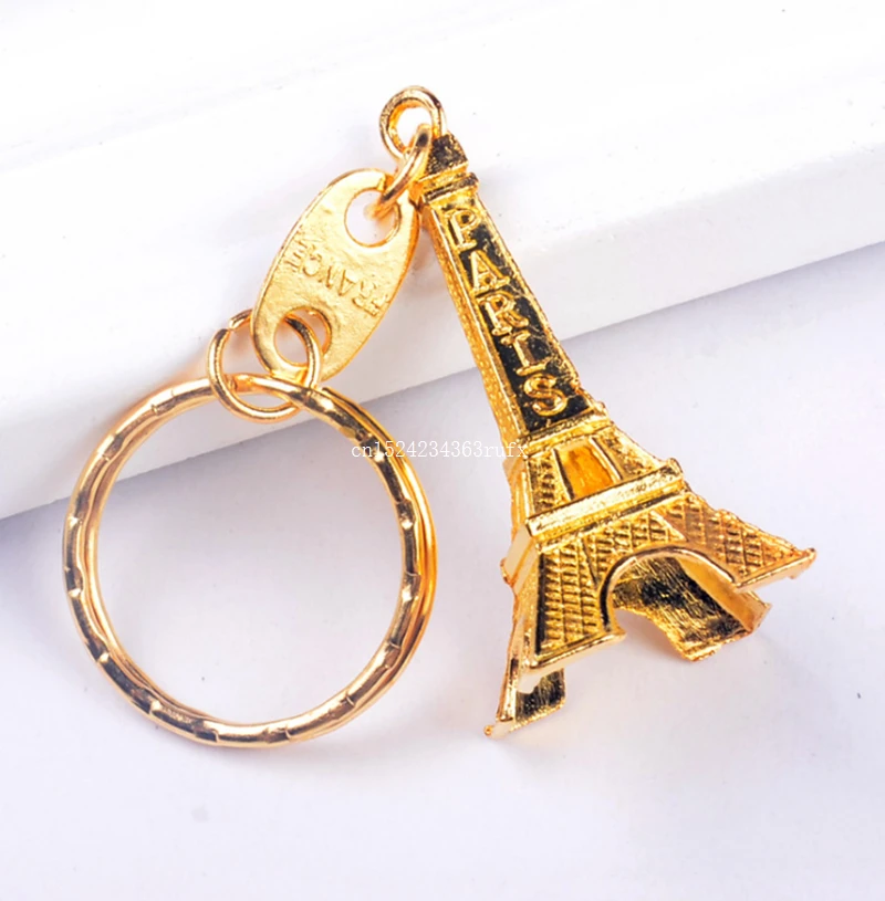 

500pcs Promotion Eiffel Tower Keychain Party Favors Keys Souvenirs Paris Tour Chain Ring Decoration Holder Wedding Gift