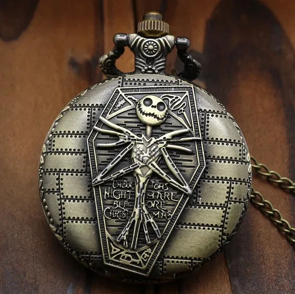 

Nightmare Bronze antiques Black face men and woman pendant gift quartz Necklace pocket watches