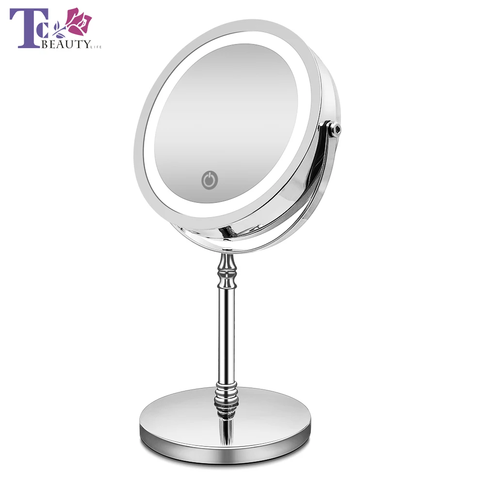 

Makeup Mirror with Lights 10X Magnification Double Sided Vanity Mirror USB Charging Touch Dimming Bath Mirrors Gift For Girll