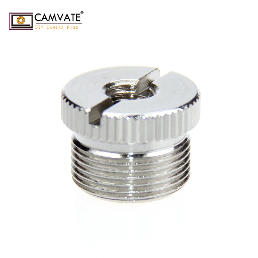 CAMVATE-Adaptador de tornillo macho a hembra de 5/8 "para micrófono, soporte de cabeza esférica, superabrazadera, accesorios de fotografía, 1/4"