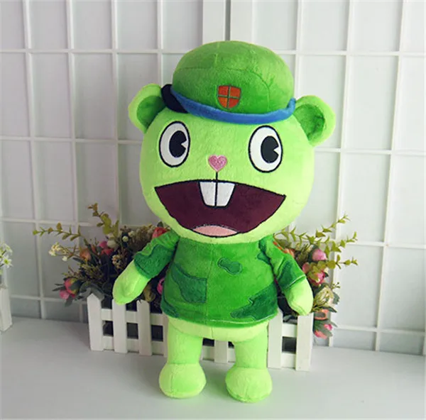 Anime THF Happy Tree Friends Plush Dolls Soldier Fliqpy 40cm Toys