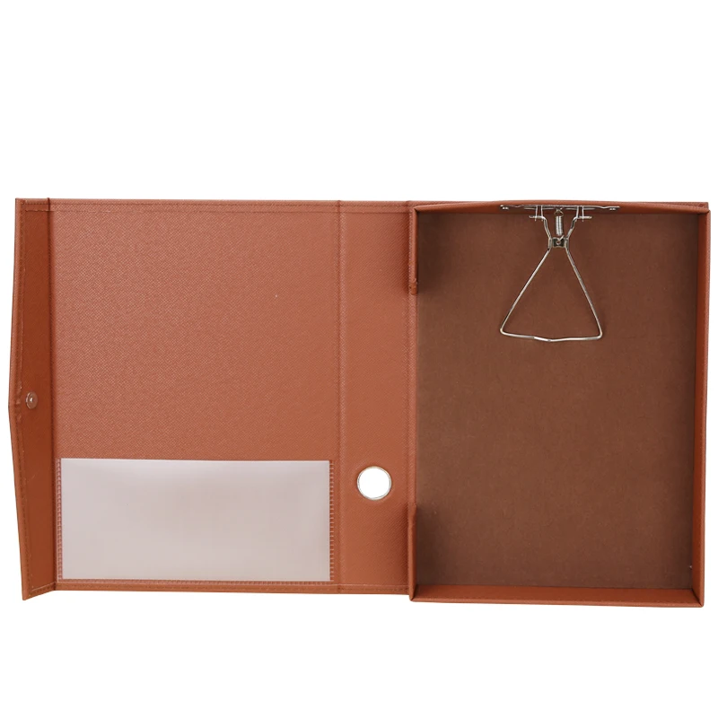 

A4 Paper Document Storage Box File Rack Holder with Cover & Steel Clip Office Desktop Organizer File Folder