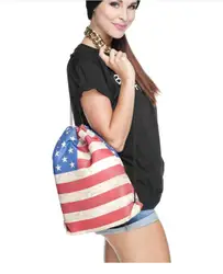 2024 Make American Great Again Trump 3D Printed adult Student Schoolbag Vintage Drawstring Bags USA GB UK American Flag Backpack