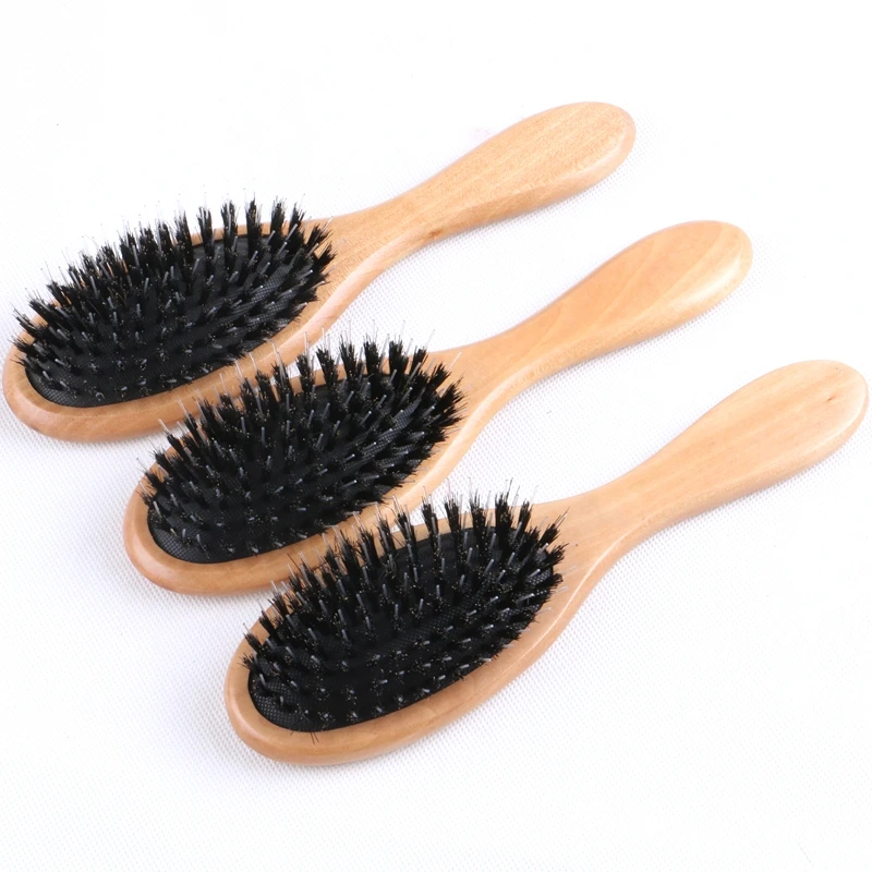 XUCHANG HARMONY 1 Piece Boar Bristle Salon Hair Brush with Wooden-handle for Hair Extension