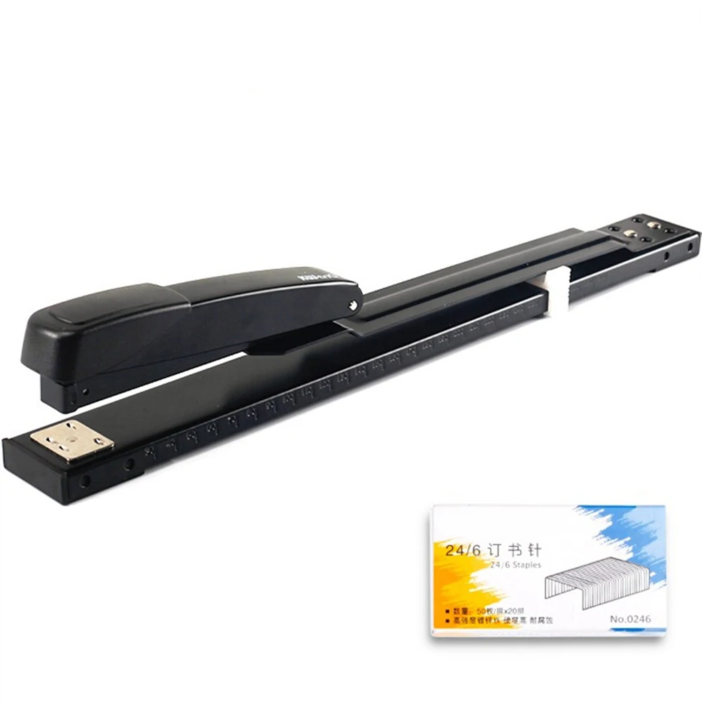 Black make repair book stapler long arm stapler binding machine manual metal stapler