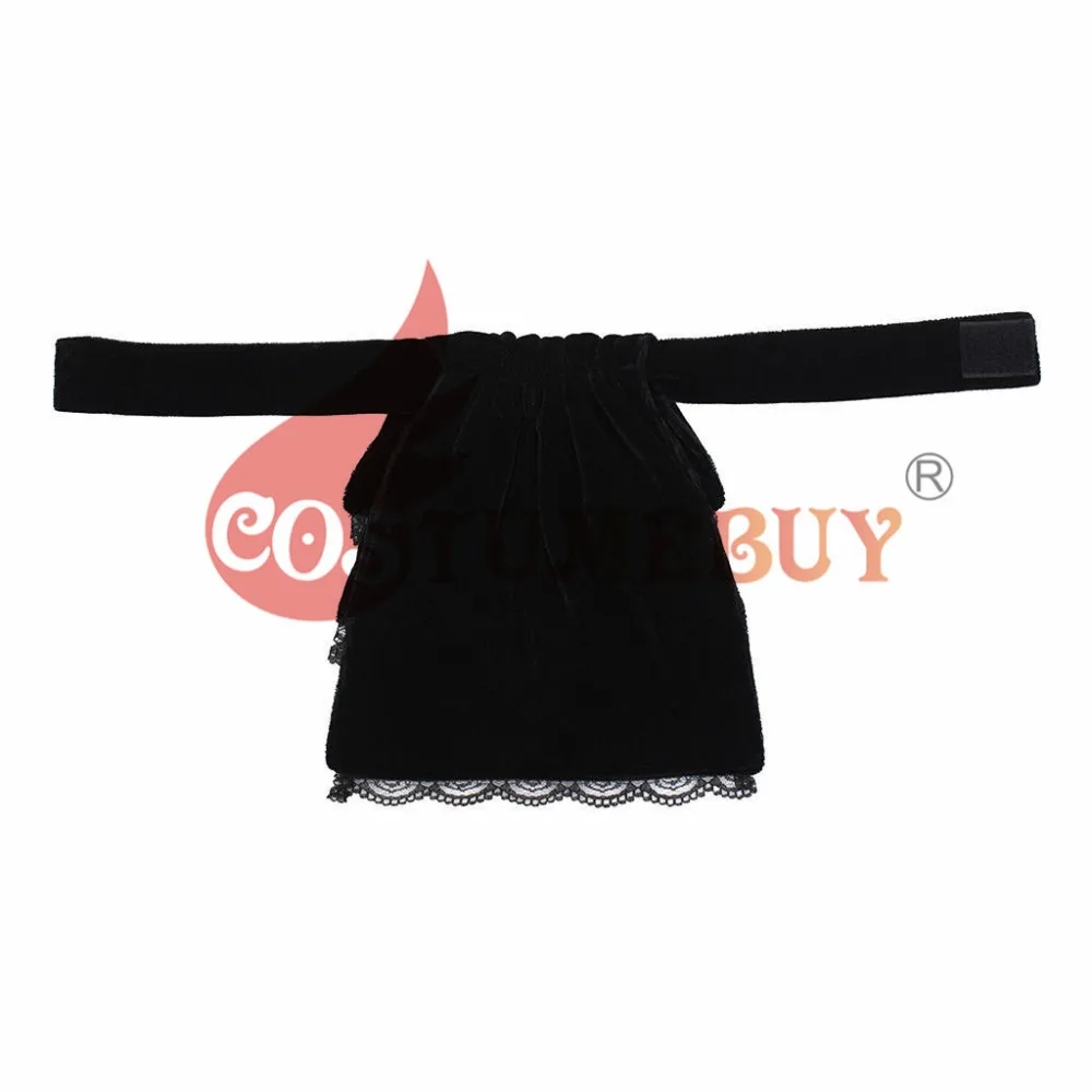 Costumebuy Victoria Áo Có Thể Tháo Rời Cổ Xù Lông Jabot Vintage Phong Cách Khoa Học Viễn Tưởng Cổ Giả Nhung Cổ Phụ Kiện Đen