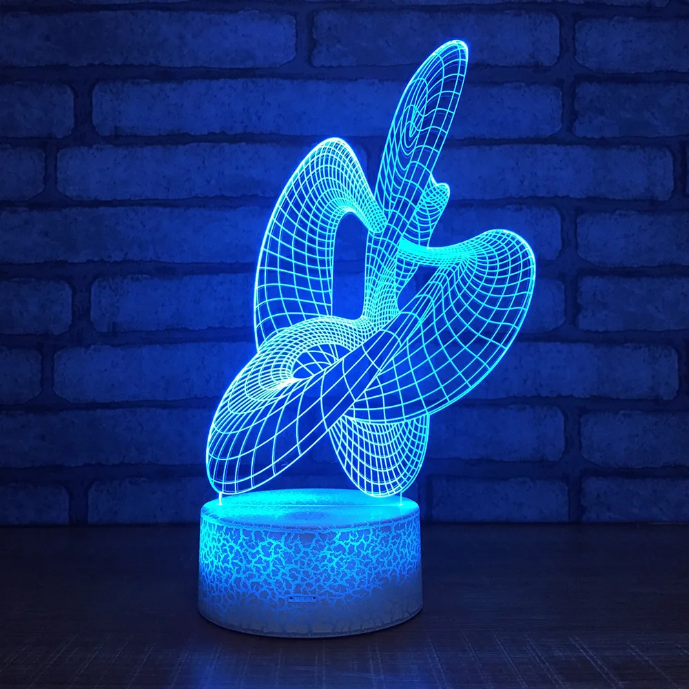 Creative Colorful Table Lamps Abstract Small Usb Power Led Desk Lamp Smart Home Touch 3d Light Gradual Change Night Light