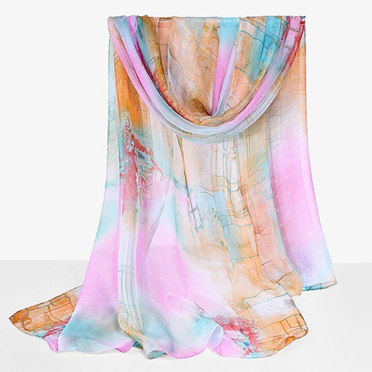 2016 New Printing Colorful Chiffon Women Scarf Spring Echarpe Summer Shawls Beach Cover-ups Voile Wraps UV-Proof