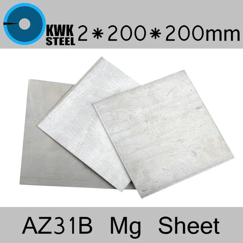 2 * 200 * 200mm AZ31B Magnesium Alloy Sheet Mg Plate Electroplating Anodes Experiment Anode Free Shipping