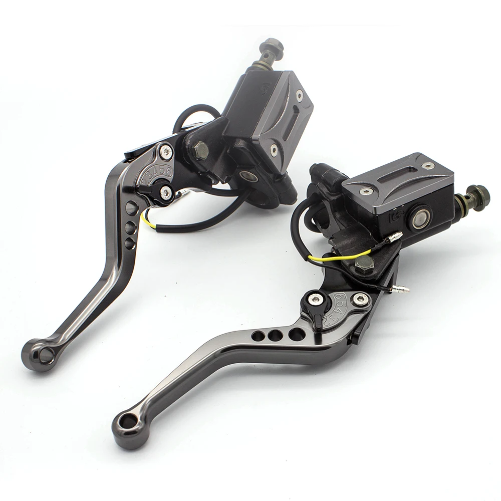 7/8 22MM Universal Adjustable Motorcycle Hydraulic Clutch Brake Levers Master Cylinder Set For Kawasaki 50CC - 300CC Motorcycle