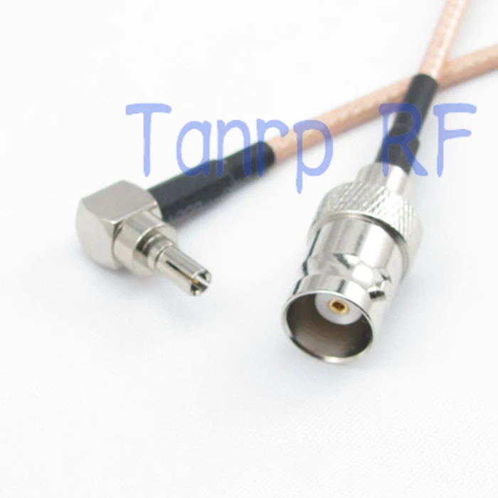 

10pcs 6inch BNC female jack to CRC9 male right angle RF adapter connector 15CM Pigtail coaxial jumper cable RG316 cord