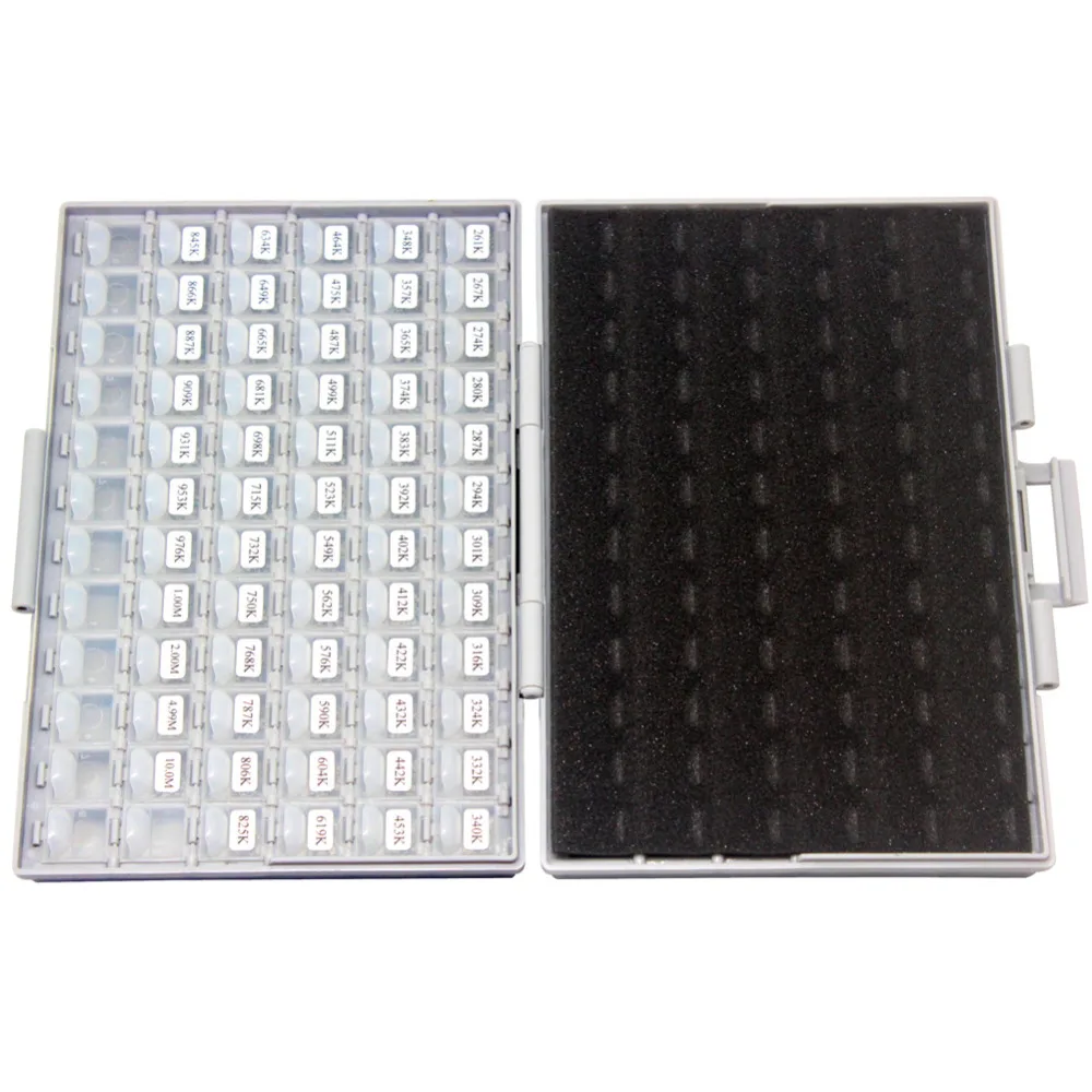 AideTek SMD SMT 0805 1% E96 Resistor Kit 491 Values 100pc/value 4 BOX-ALL ROHS resistor storage box plastic part box R08E96100