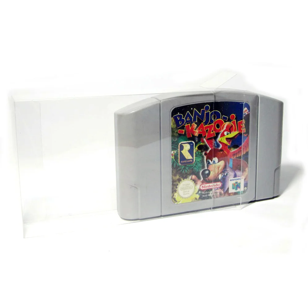 200 PCS Clear Transparent Cartridge Protector for N64 Game Card Plastic PET Case Boxes