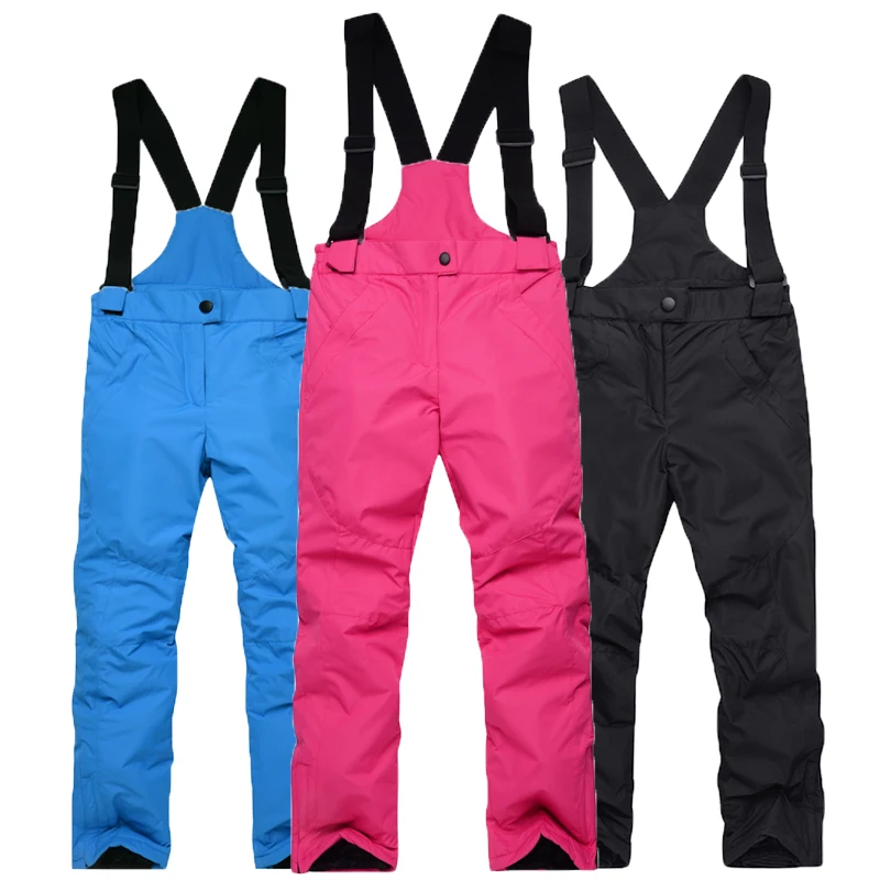 

-35 Children Snow Bib Outdoor Ski Wear Snowboard Pants Winter Warm Windproof Waterproof 10000 Ski Suspender Pant Girl And Boy