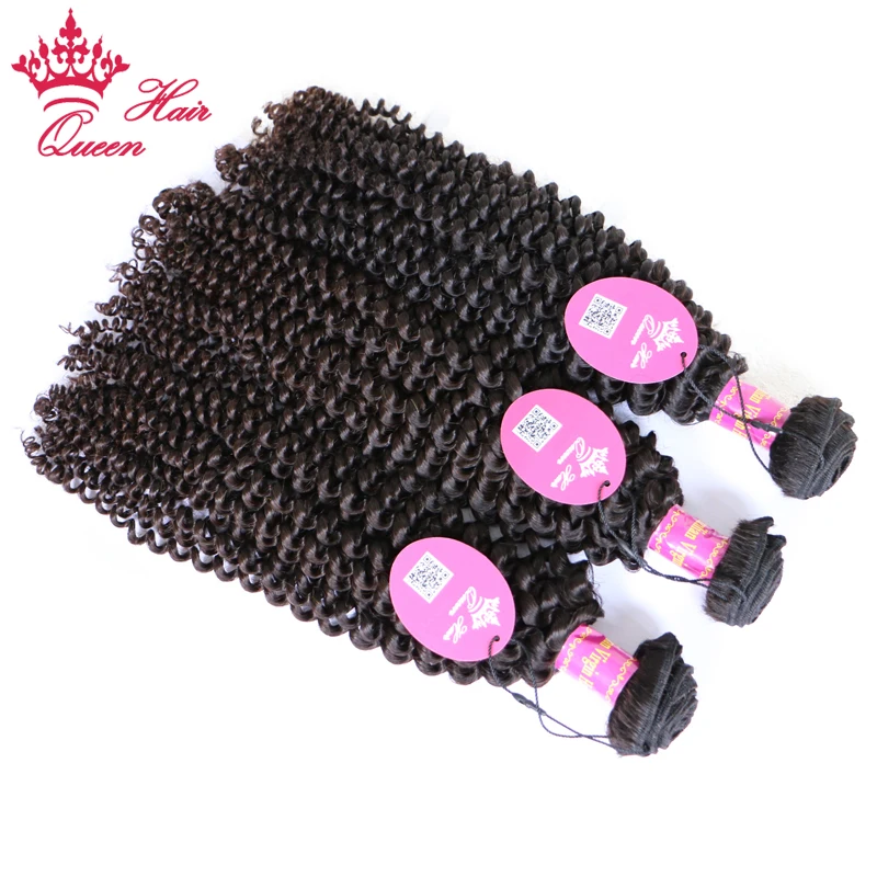 Queen Hair Official Store Kinky Curly 1/3/4 Bundles Brazilian Virgin Raw Hair 100%  Unprocessed Human Hair Weaving Natural Color