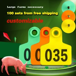 Cattle Livestock Cattle Pig Ear Tags With Words Numbers 001-500 Farm Animal Ear Lasers Cattle Pig Identification Farm Tools