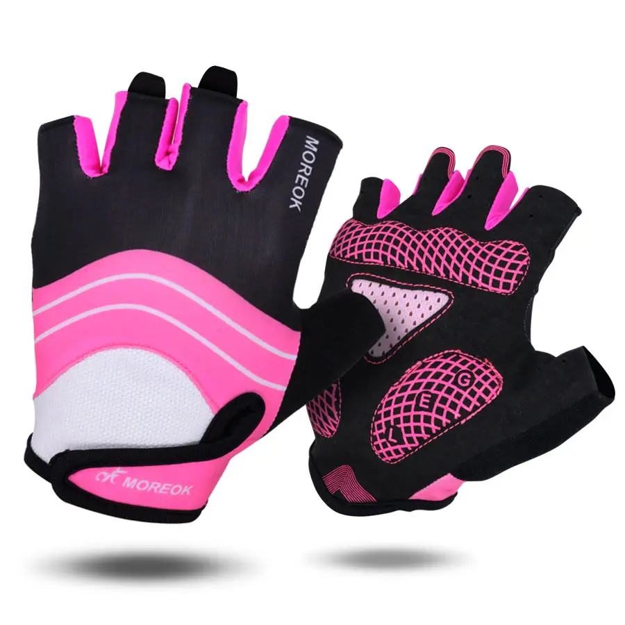 Cycling Half Finger Gloves Men Women Pink MTB Bike Gloves Sport Fitness Bicycle Shockproof Gym Gloves Summer