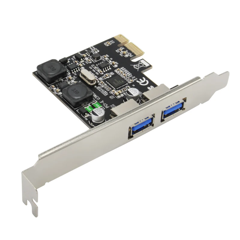 2 Port USB 3.0 PCI-E Expansion Card External USB3.0 PCIe Card with 2 Power Module NEC Chip for Desktop PC Computer High Quality