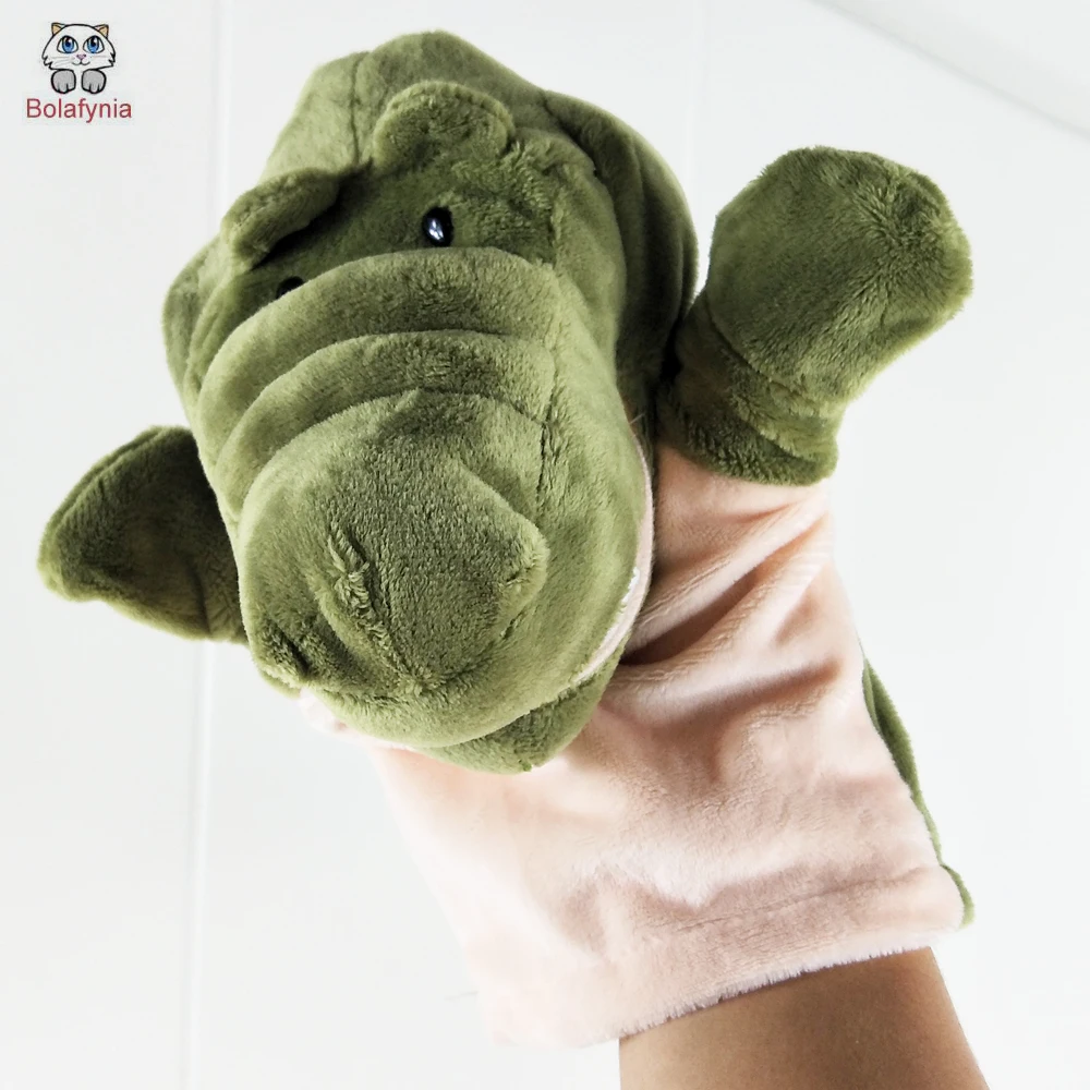 Children Green Crocodile Big Mouth Hand Puppet Stuffed Plush Toy