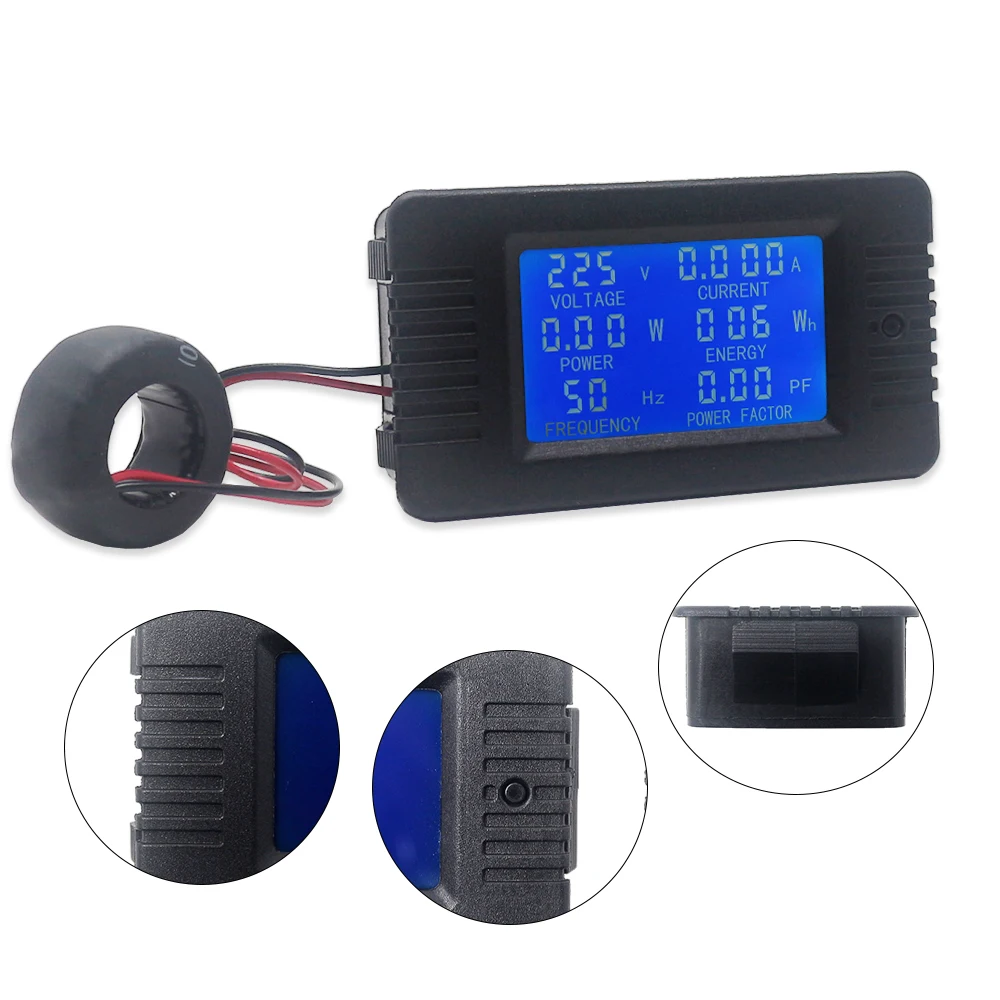 100A AC 80-260V Digital Voltmeter Ammeter Power Energy Voltage Current Meter 6 in 1 Volt Amp Charger Tester Detector Monitor