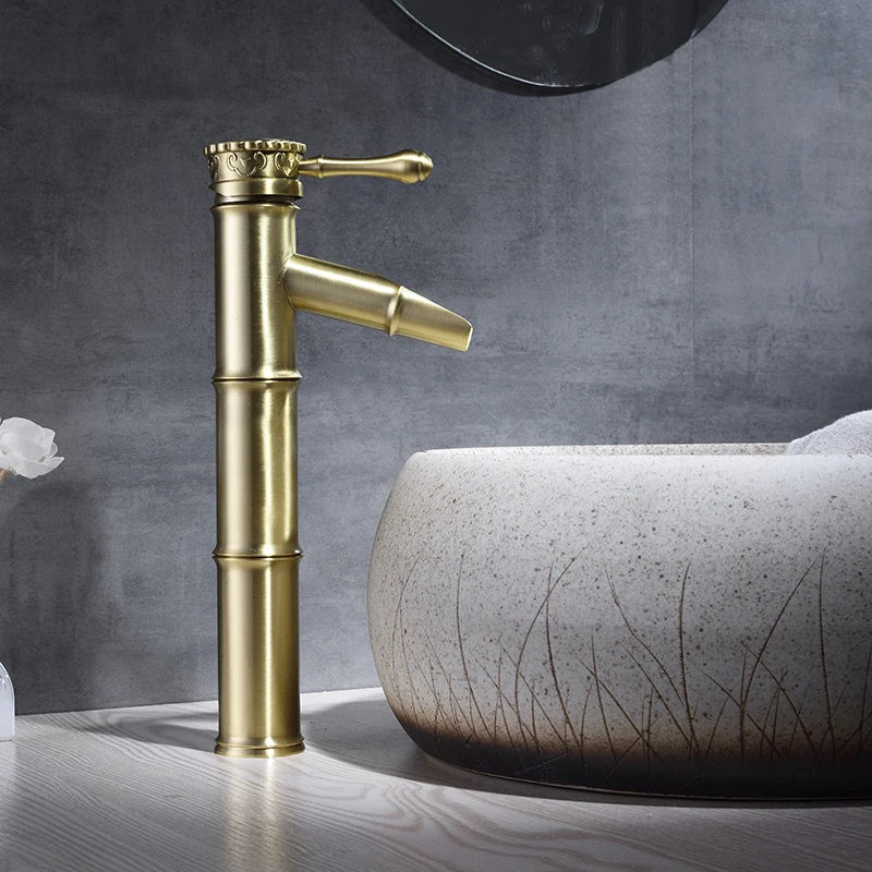 

Basin Faucet Antique Brass Carved Brass Faucet Hot and Cold Water Sink Faucet Mixer Kitchen Tap Bathroom Faucet Lavatory Mixer