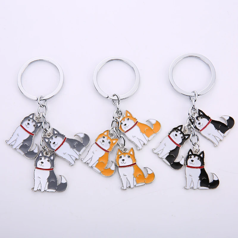 Siberian husky car key chains for men women pet dog pendant bag charm keychain key rings jewelry gifts