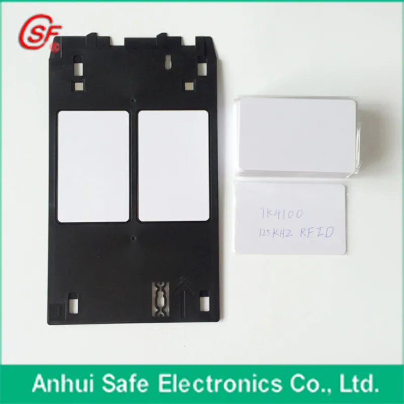 

50 шт. 125 кгц для печати ПВХ RFID смарт ID карта с TK4100/EM4100 чип + 1 шт. ID карты лоток для струйного принтера Canon