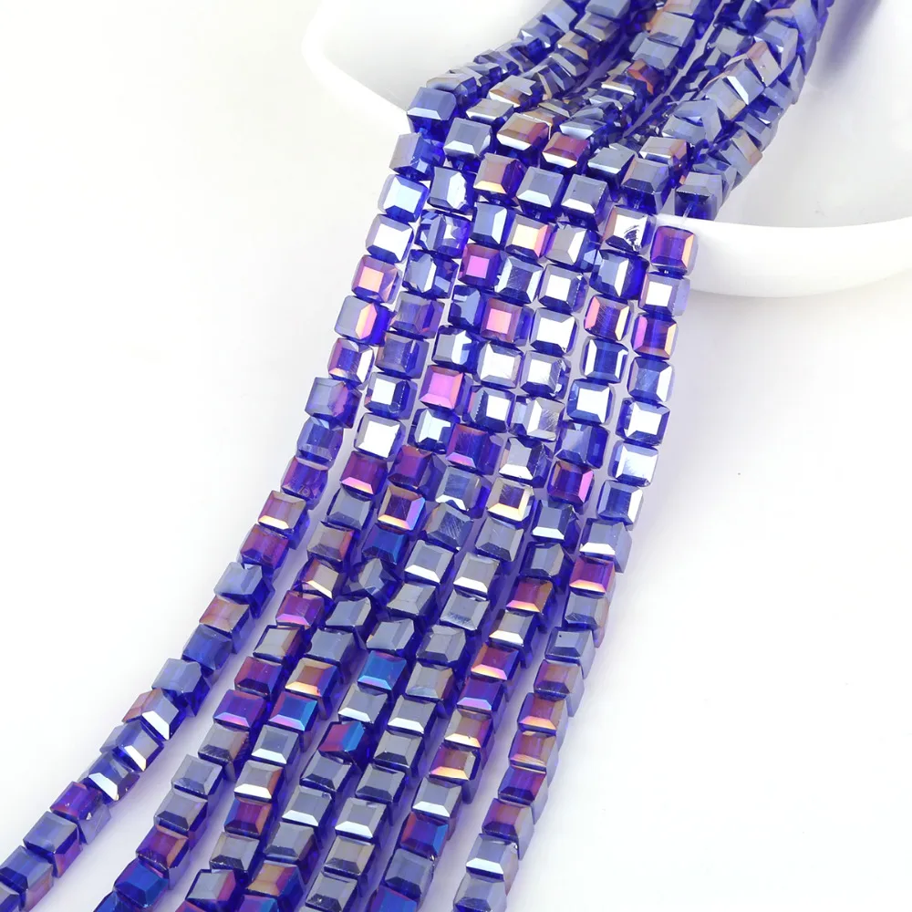 2/3/4/6/8mm Square Facet Rondelle Glass Beads Jewelry Making DIY Crystal Spacer Beads For Bracelets Mix Loose Bead Wholesale
