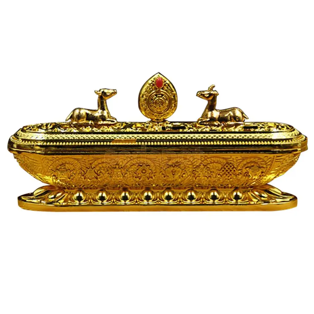 MagiDeal Chinese Style Alloy Incense Stick Holder Burning Joss Insence Insense Burner Box Ash Catchers