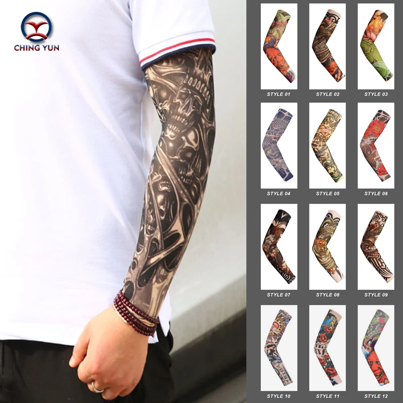 CHING YUN New Fashion Tattoo Sleeves Arm Warmer Unisex UV Protection Outdoor Temporary Fake Tattoo Arm Sleeve Warmer Sleeve