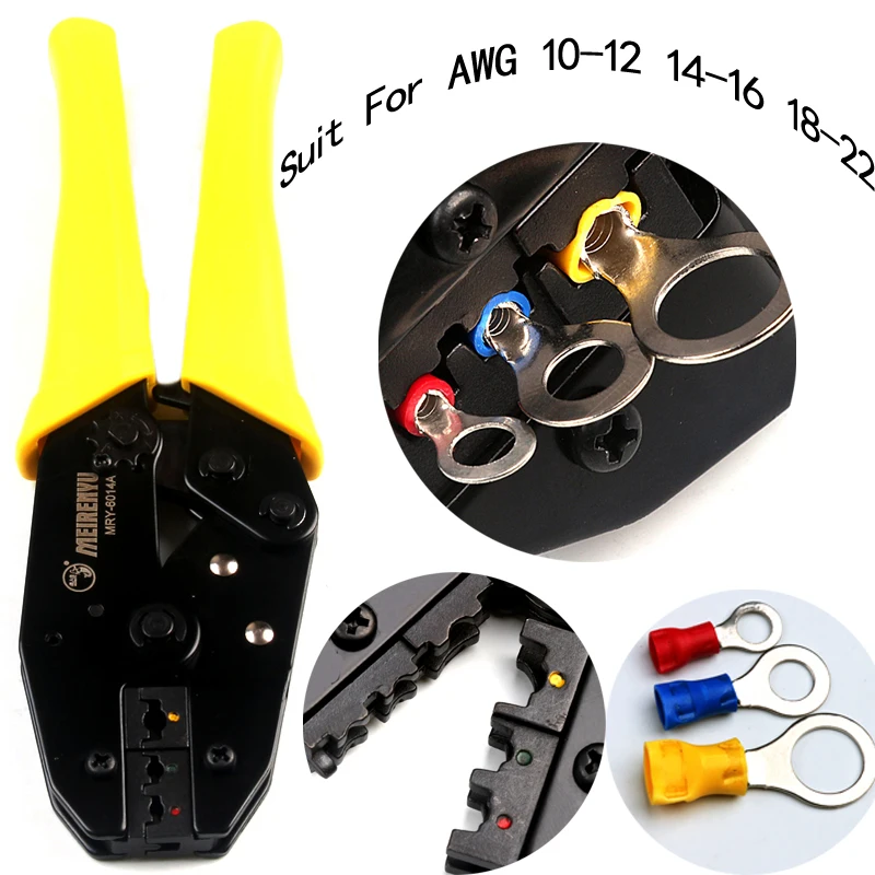 

0.5mm2/2.5mm2/4.0mm2/6.0mm2 Cold Press Pliers Terminal Crimping Cable Cutters Network Tools Crimper AWG 22-10 Hand Tools