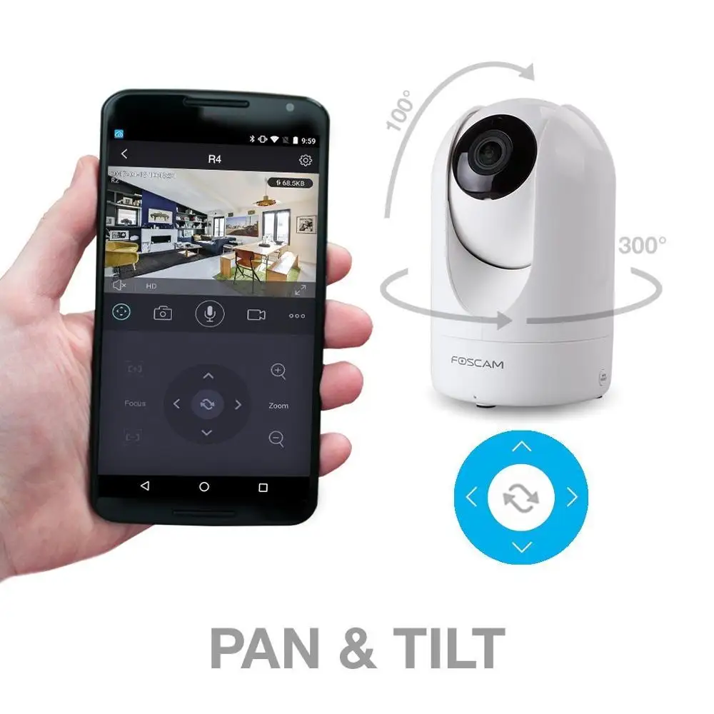 Foscam r4m 4mp super hd 2.4g 5g wi-fi pan tilt câmera ip de segurança vigilância vídeo