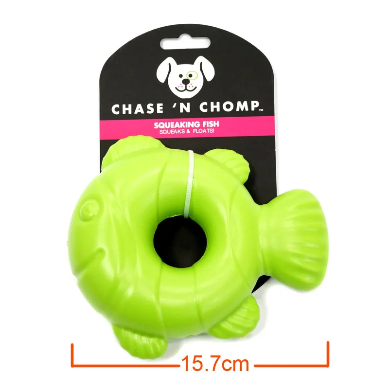 CAITEC Dog Toys Squeaking Fish Durable Springy and Floatable Great for Tossing and Chasing