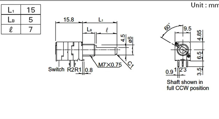 ฟรีเรือ10ชิ้น/ล็อต RK09 F 09ประเภท Duplex พร้อมสวิทช์ A10K B10K