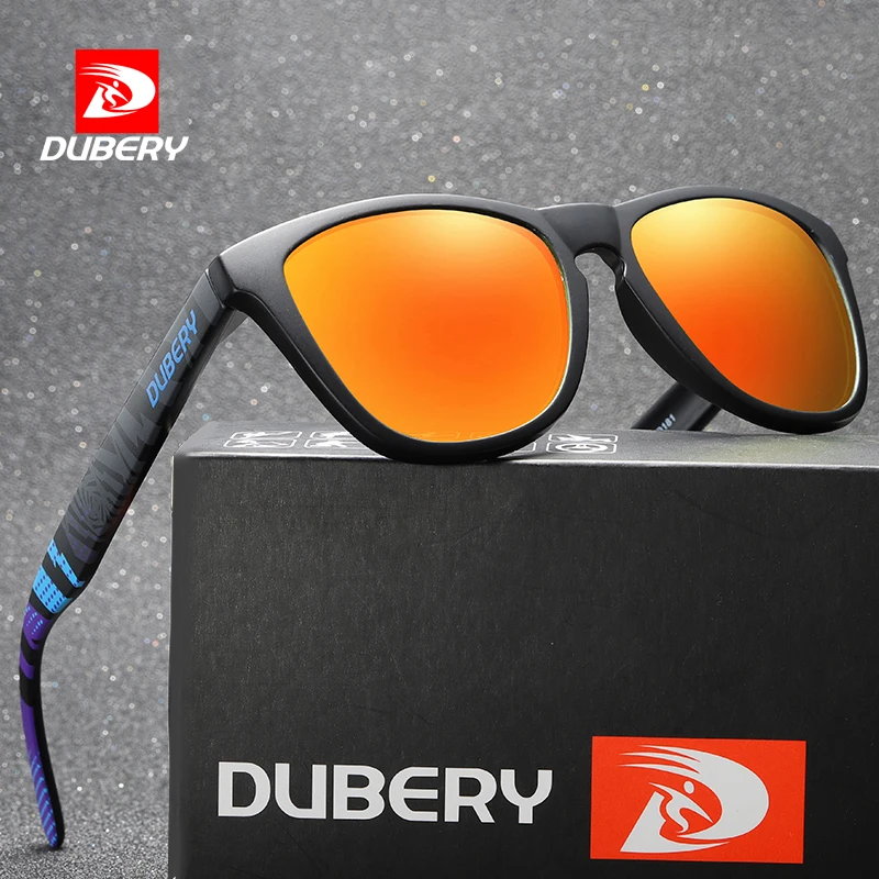 DUBERY Vintage Sunglasses Men's Polarized Driving Sport Sun Glasses Protection Fashion For Men Women Color Mirror UV400