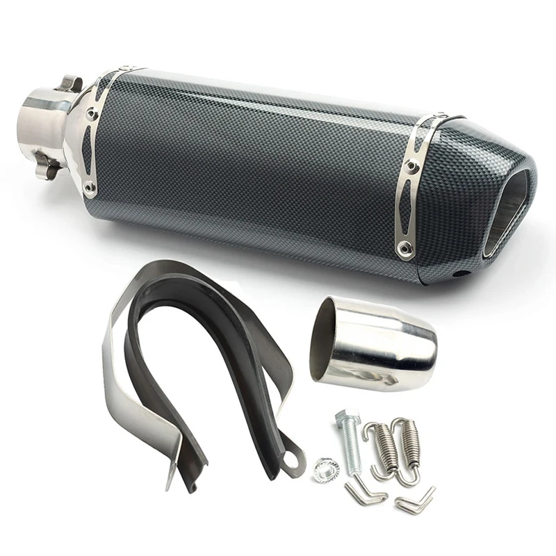 

38-51mm Universal Motorcycle Carbon Fiber Exhaust Muffler Pipe Silencer With Removable DB Killer For 365mm System