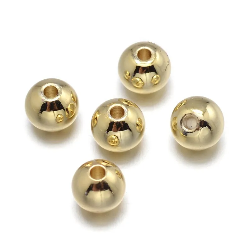 2 4 6 8mm Brass Ball Beads Round Loose Spacer Beads Metal Beads For DIY Bracelet Necklace Jewelry Making Accessories