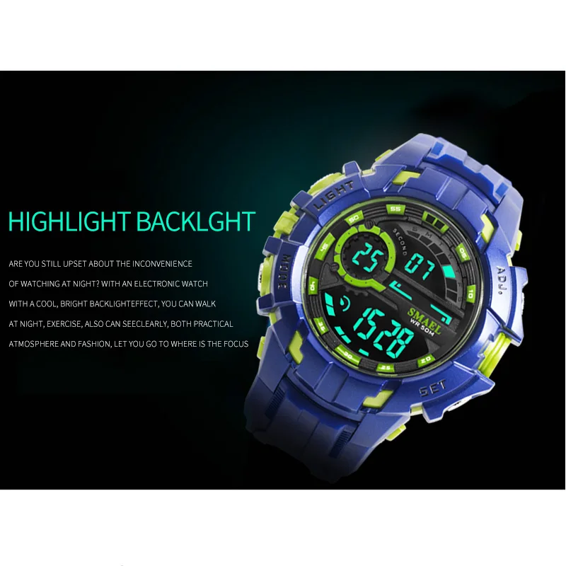 Digital Watch Men Sport Watches Waterproof SMAEL Relogio Montre Shock Black Gold Big Clock Men Automatic 1610 Men Wtach Military