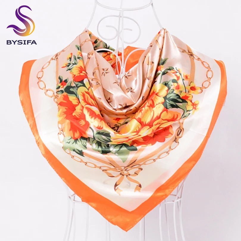 [BYSIFA] الصين وشاح حريري شال للنساء 2016 الشتاء الفاوانيا سلسلة تصميم كبير أوشحة مربعة يلتف ربيع الخريف رئيس الأوشحة